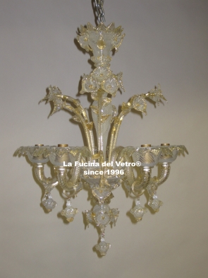 "WHITE FILIGREE" Murano glass chandelier