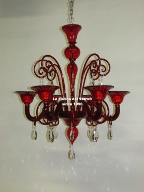 "PASTORAL SWAROVSKY GOLD" Murano glass chandelier